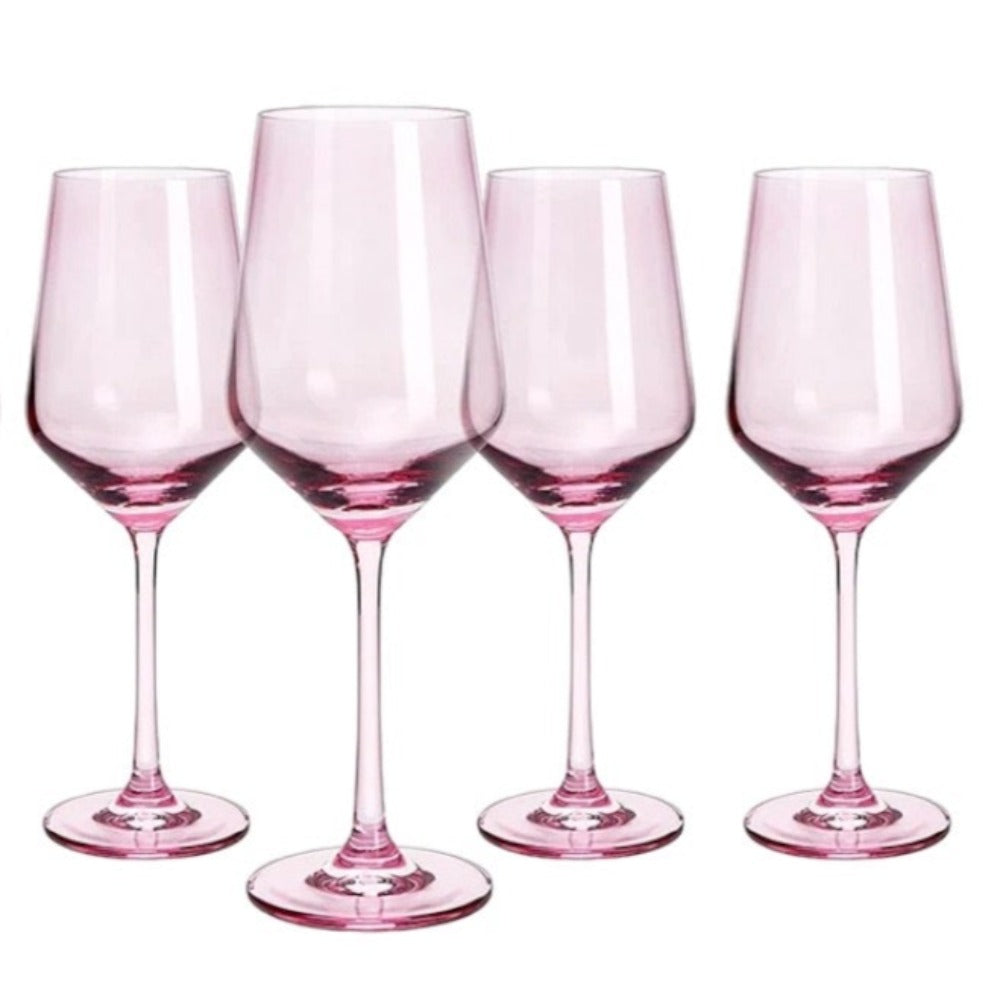 Multicolored Stemless Wine Glasses, Set of 4